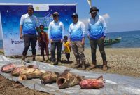 Lomba Obi Fishing Tournament 2023 di Pantai Kawasi. (Humas for Rakyatmu)