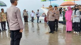 Penjemputan Kapolres Pertama di Kabupaten Pulau Taliabu. (Istimewa)