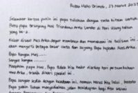 Surat Ferdy Sambo Kepada Anaknya yang Berulang Tahun. (Istimewa)