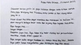 Surat Ferdy Sambo Kepada Anaknya yang Berulang Tahun. (Istimewa)