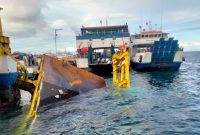 Kondisi Kerusakan Pelabuhan Dermaga Ferry Bastiong, Kota Ternate Usai di Tabrak KMP Mutiara Pertiwi I (Rakyatmu)