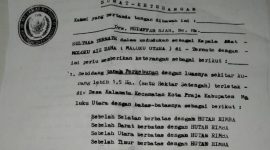 Bukti Surat Keterangan Hibah oleh Sultan Ternate Mudaffar Syah Kepada Jogugu Loloda Sau Buka dan seterusnya Dikuasi oleh Anaknya Bernama Djasia Buka dan Sabur Buka (Rakyatmu)
