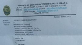 Surat Pengadilan Negeri Ternate Tentang Pelaksanaan Eksekusi (Rakyatmu.com)