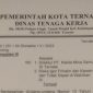 Surat Disnaker Kota Ternate pada Selasa 30 Mei 2023 (Rakyatmu)