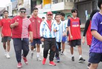 Fans Timnas Argentina dan Masyarakat Maluku Utara Gelar Jalan Sehat dan Senam Pagi. (Rakyatmu)