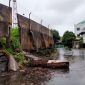 Tembok Pagar Lapangan Stadion Gelora Kie Raha Ternate Ambruk. (Rakyatmu)