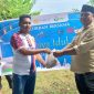 Delegasi Harita Nickel Serahkan Hewan Kurban kepada Ketua PWI Maluku Utara. (Rakyatmu)