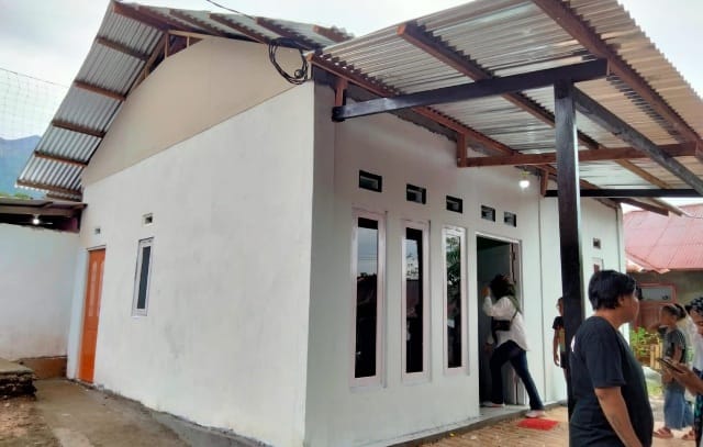 Rumah Permanen yang Dibangun Komunitas Republik Basedu Maluku Utara di Kelurahan Sango. (Rakyatmu)