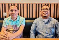 Sekretaris DPC PKB Kabupaten Halmahera Barat Riswan Hikadam (kiri) dan Didampingi LPP PKB Mujain Bessy (kanan). (Rakyatmu)