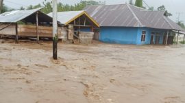 Banjir di Desa Waitina, Kepulauan Sula. (Rakyatmu)