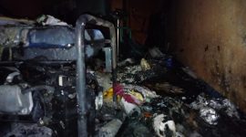 Sisa Kebakaran di Ruangan Penyimpanan Dokumen Kantor Gudang Bulog Kota Ternate. (Rakyatmu)