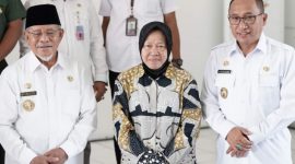 Mensos Tri Rismaharini Bersama Gubernur Maluku Utara Abdul Gani Kasuba dan Wali Kota Ternate M. Tauhid Soleman. (Istimewa)