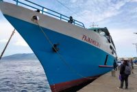KM Fajar Mulia II Saat Bersandar di Dermaga Pelabuhan Mudaffar Sjah II Kota Ternate. (Rakyatmu)