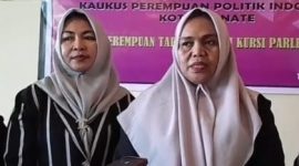 Ketua DPD KPPI Maluku Utara Marlita Puasa (Kanan) Didampingi Ketua DPC KPPI Kota Ternate Novalia Yusmiranda (Kiri). (Rakyatmu)