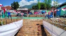 Gerbang Masuk Lapangan Pelindo Tanah Tinggi Barat Kota Ternate yang Menjadi Sentral Lomba 17 Agustus 2023. (Rakyatmu)