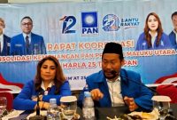 Ketua DPW PAN Maluku Utara Nabiha Alwy (kiri) Didampingi Sekretaris DPW PAN Maluku Utara Jamrud H. Wahab. (Rakyatmu)