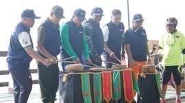 Launching  Ternate Sport Tourism yang Ditandai dengan Pemukulan Tifa. (Istimewa/rakyatmu)