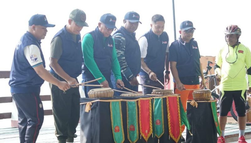 Launching  Ternate Sport Tourism yang Ditandai dengan Pemukulan Tifa. (Istimewa/rakyatmu)
