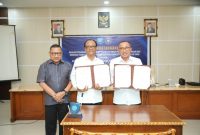 Penandatanganan Naskah Perjanjian Pelaksanaan Pekerjaan Hibah Perbaikan Lapangan dan Renovasi Stadion Gelora Kie Raha Ternate. (Rakyatmu)