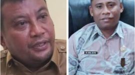 Kadis PUPR Jainudin Umaternate (Kiri) dan Kabag Humas Maulana Usia (Kanan).