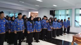 Suasana Pengambilan Sumpah dan Janji ASN Lingkup Pemerintah Kota Ternate. (Istimewa/Rakyatmu)