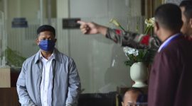 Ketua DPD Gerindra Maluku Utara Muhaimin Syarif Saat Berada di Gedung KPK. (Istimewa)