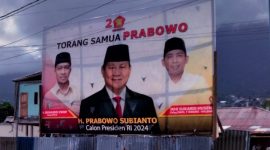 Baliho Muhaimin Syarif Bakal Ditertibkan DPD Partai Gerindra Maluku Utara usai Dikonsultasikan ke DPP. (Rakyatmu)