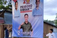 Tim Relawan MS24 Saat Memasang Baliho Calon Anggota DPR RI Muhaimin Syarif di Kota Ternate. (Istimewa/Rakyatmu)