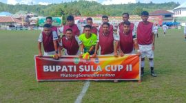 Persib Wailoba FC saat Melawan Beliga FC di Gelora Kodim, Kabupaten Kepulauan Sula. (Rakyatmu)