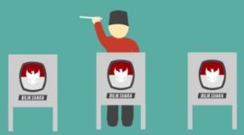 Warga Dilarang Bawa HP Saat Berada di Bilik Suara. (Ilustrasi netizen/Rakyatmu)