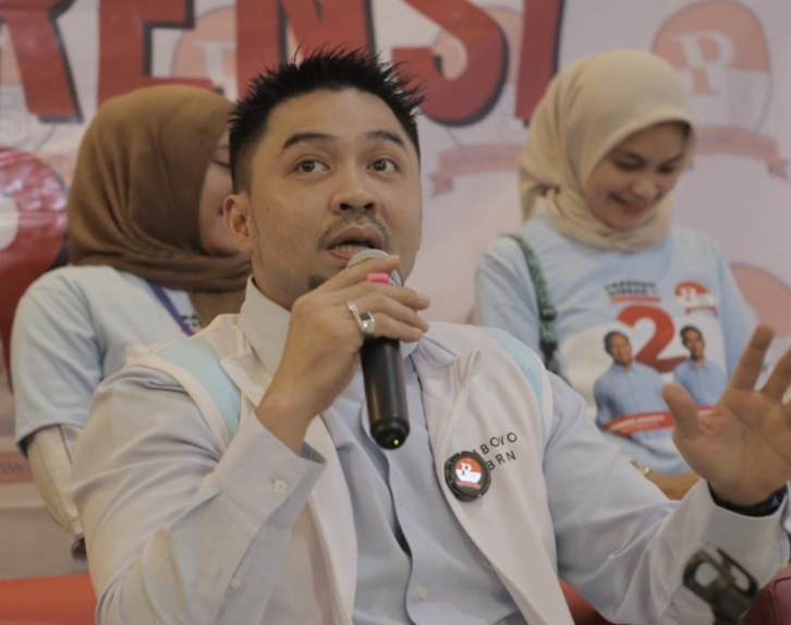 Sekretaris Jenderal Pandawa Lima Muh. Ryano Panjaitan Menyampaikan Prabowo-Gibran Lanjutkan Program Presiden Jokowi. (Rakyatmu)