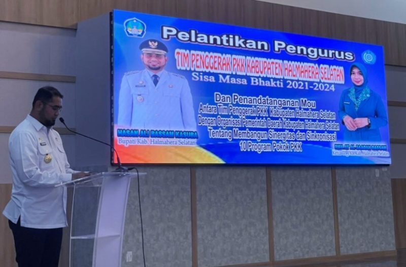 Bupati Halmahera Selatan Bassam Kasuba Instruksi Ketua TP-PKK untuk Membantu Mengatasi Stunting, Karena Kolaborasi Antar Jajaran Sangat Penting. (Rakyatmu)