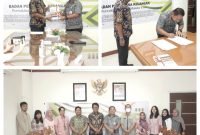 Sekda Kota Ternate Rizal Marsaoly Menyerahkan LKPD Tahun Anggaran 2023 ke BPK Perwakilan Maluku Utara. (Ongky/Rakyatmu)