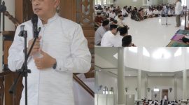 Wali Kota Ternate saat Memberikan Sambutan Usai Salat Jumat di Masjid Al-Fajri, Kelurahan Takofi, Kecamatan Pulau Moti. (Ongky/Rakyatmu)