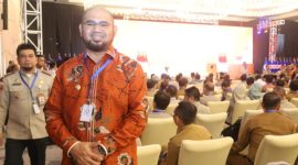 Bupati Halmahera Selatan Bassam Kasuba hadiri Rakornas penanggulanagn bencana di Kota Bandung. (Dok. Humas/Rakyatmu)