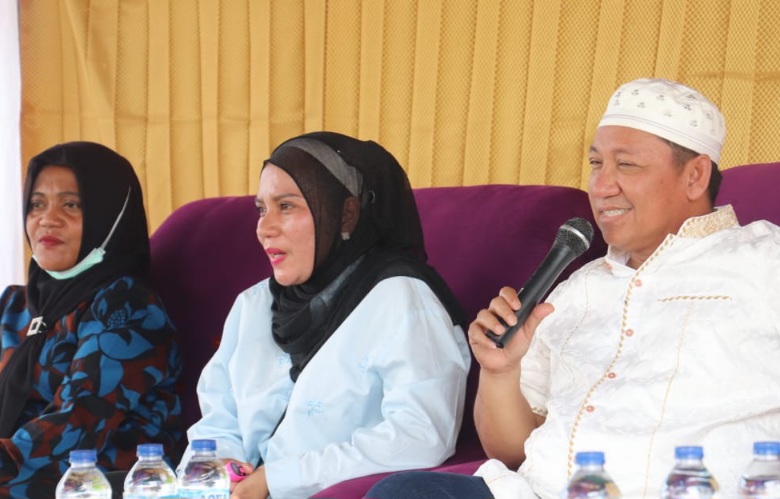 Bupati Pulau Taliabu Aliong Mus Safari Halalbihalal di Bapenu, Tabona dan Sofan. (Dok. Humas for Rakyatmu)