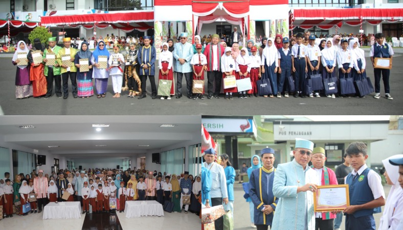 Wali Kota Ternate Serahkan Paket Bingkisan kepada Siswa Berhak Menerima dan Siswa Berprestasi Tingkat SD/SMP. (Dok. Humas/Rakyatmu)