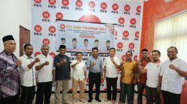 Ubaid-Anjas saat mengikuti Fit and Proper Test kelayakan di Kantor DPW PKS Provinsi Maluku Utara. (Rakyatmu)