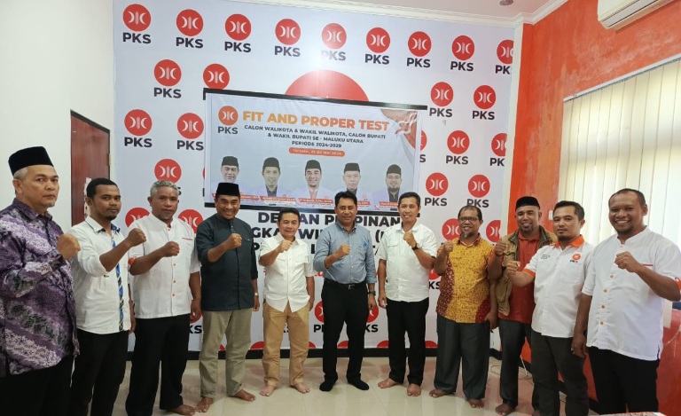 Ubaid-Anjas saat mengikuti Fit and Proper Test kelayakan di Kantor DPW PKS Provinsi Maluku Utara. (Rakyatmu)