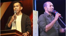 Ketua KPU Maluku Utara Mohtar Alting (kanan) dan Kordiv Pencegahan, Parmas dan Humas Bawaslu Maluku Utara, Rusli Saraha (kiri).