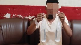 Polisi Mengankan Pemilik Minuman Keras di Pelabuhan Bastiong Ternate. (Rakyatmu)