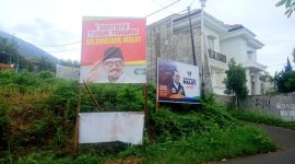 Salah Satu Baliho Bakal Calon Sultan Tidore H. Husain Alting Sjah di Kota Ternate di Jerbus, Kelurahan Tanah Tinggi Barat yang Rusak. (Rakyatmu)