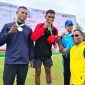 Fadri Fokaya Kontingen Kabupaten Kepulauan Sula Merima Medali Emas pada Popda XI Tahun 2024 di Sofifi, Kota Tidore Kepulauan Sula. (Rakyatmu)