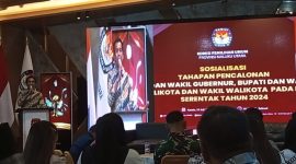 KPU Maluku Utara Menggelar Kegiatan Sosialisasi Tahapan Pencalonan pada Pilkada Serentak Tahun 2024. (Rakyatmu)