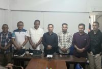 Tim Hukum Bakal Calon Gubernur Maluku Utara Benny Laos, Law office Hendra Karianga dan Associates Gelar Konferensi Pers. (Rakyatmu)