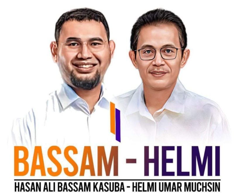 Calon Bupati dan Wakil Bupati Halmahera Selatan Hasan Ali Bassam Kasuba dan Helmi Umar Muchsin. (Foto Netizen/Rakyatmu)