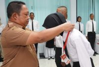 Plh. Wali Kota Ternate Rizal Marsaoly Membuka Pemusatan Pendidikan dan Pelatihan Pasukan Pengibaran Bendera Pusaka. (Humas for Rakyatmu)