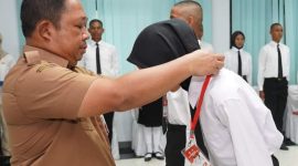 Plh. Wali Kota Ternate Rizal Marsaoly Membuka Pemusatan Pendidikan dan Pelatihan Pasukan Pengibaran Bendera Pusaka. (Humas for Rakyatmu)