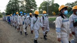 Pekerja PT. IWIP Kabupaten Halmahera Tengah, Maluku Utara. (Istimewa)