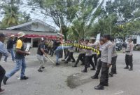 Polres Pulau Taliabu menggelar Sispamkota jelang Pilkada 2024. (Rakyatmu)